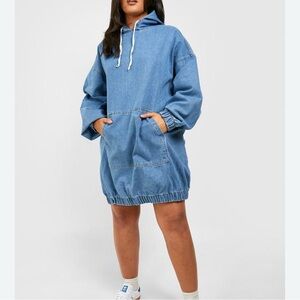 Boohoo Plus Blue Denim Mini Dress